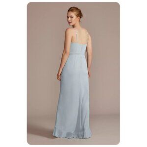 ! NWT Celebrate DB Studio f20510 Dusty Spaghetti Strap Chiffon Ruffle